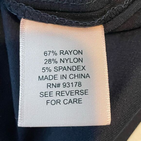 Philosophy Classic Pencil Skirt Navy Blue Stretch Knit Mini‎ Gold Zipper 2 - Picture 4 of 6